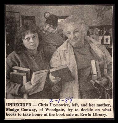 patrons at woodgate library book sale february 1 1989