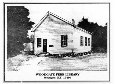 woodgate library ink drawing