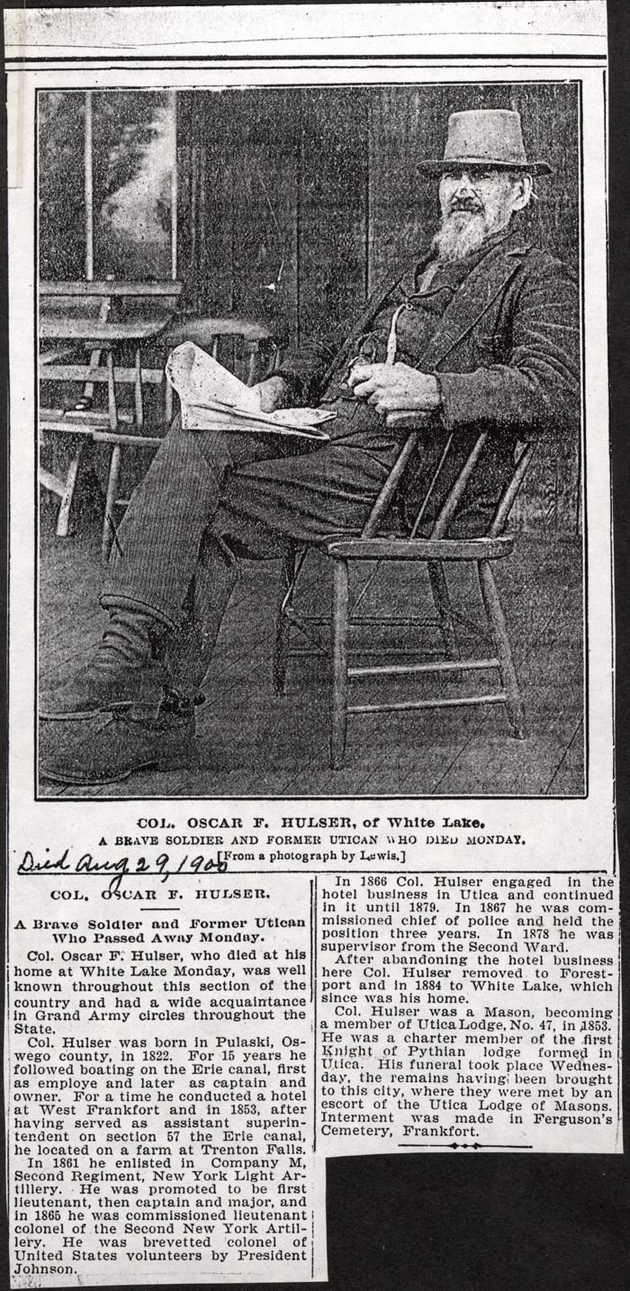 hulser oscar f obit