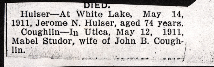 hulser jerome n coughlin mabel e studor obit