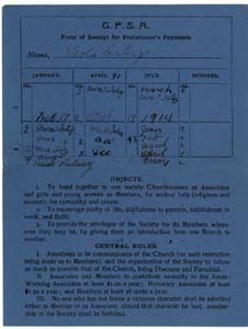 girls friendly society card isley viola 1912