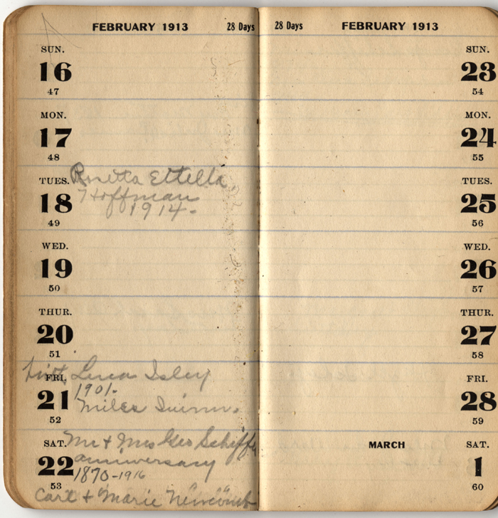 address date book isley lena m 1913 007