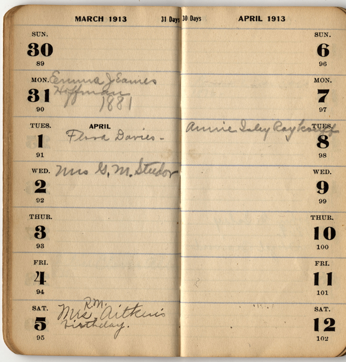 address date book isley lena m 1913 010