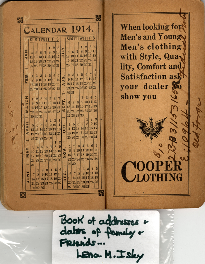 address date book isley lena m 1913 030