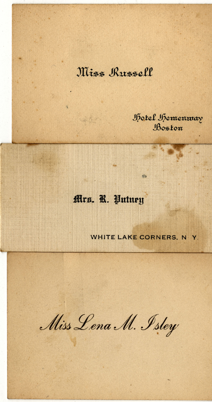 introduction cards russell putney isley 1913