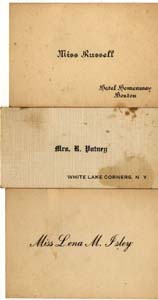 introduction cards russell putney isley 1913