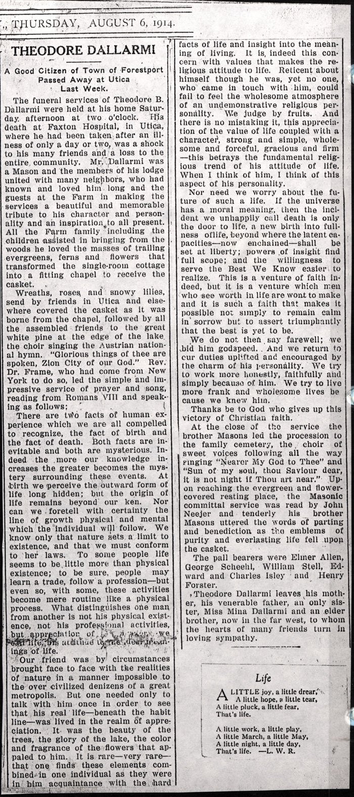 dallarmi theodore b obit
