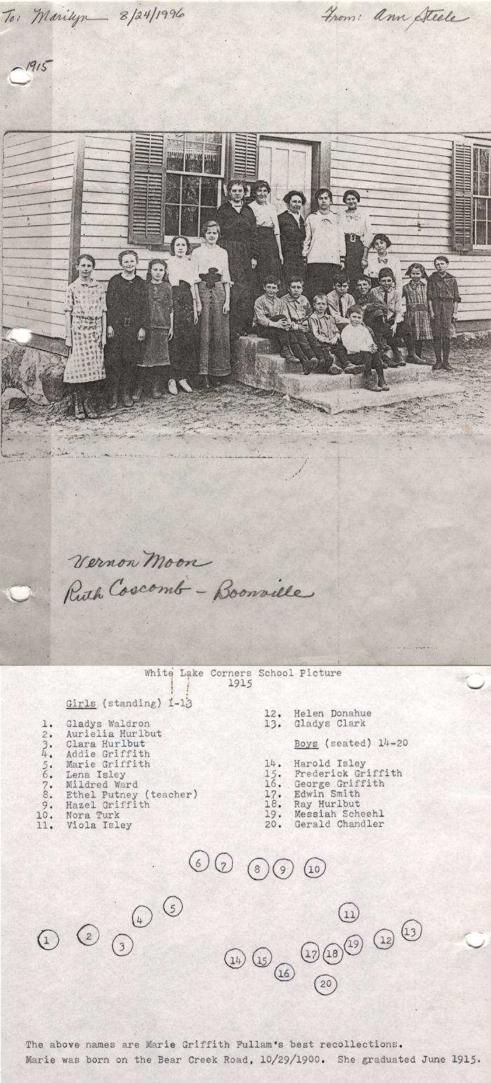 white lake corners school picture 1915