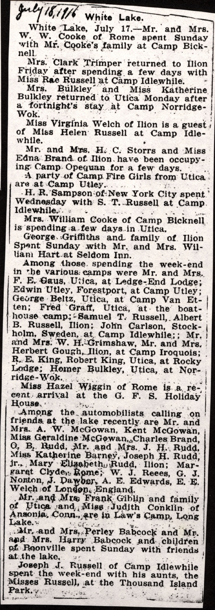 white lake news boonville herald july 18 1916