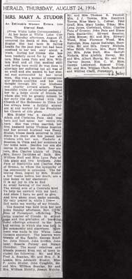 studor mary a obit