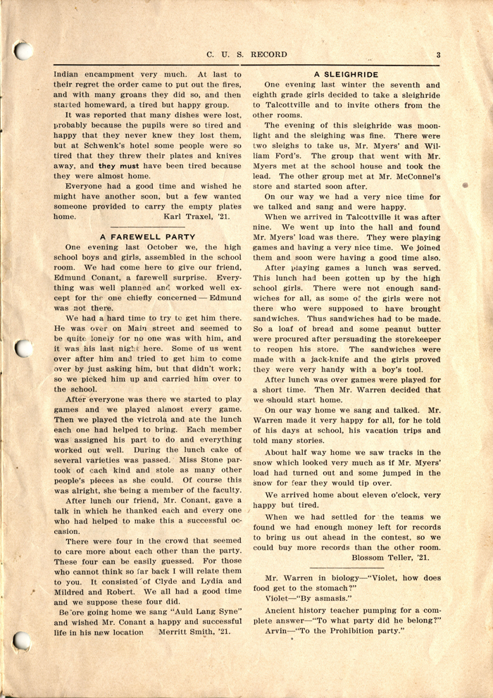 constableville union school news 1917 1918 002 page 03
