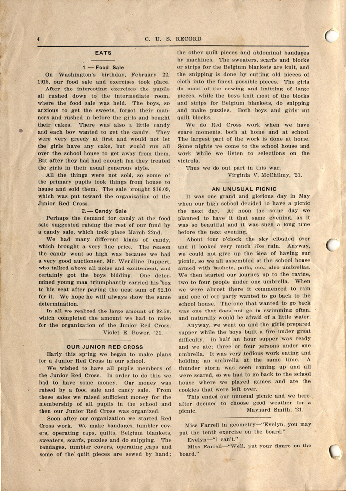 constableville union school news 1917 1918 003 page 04
