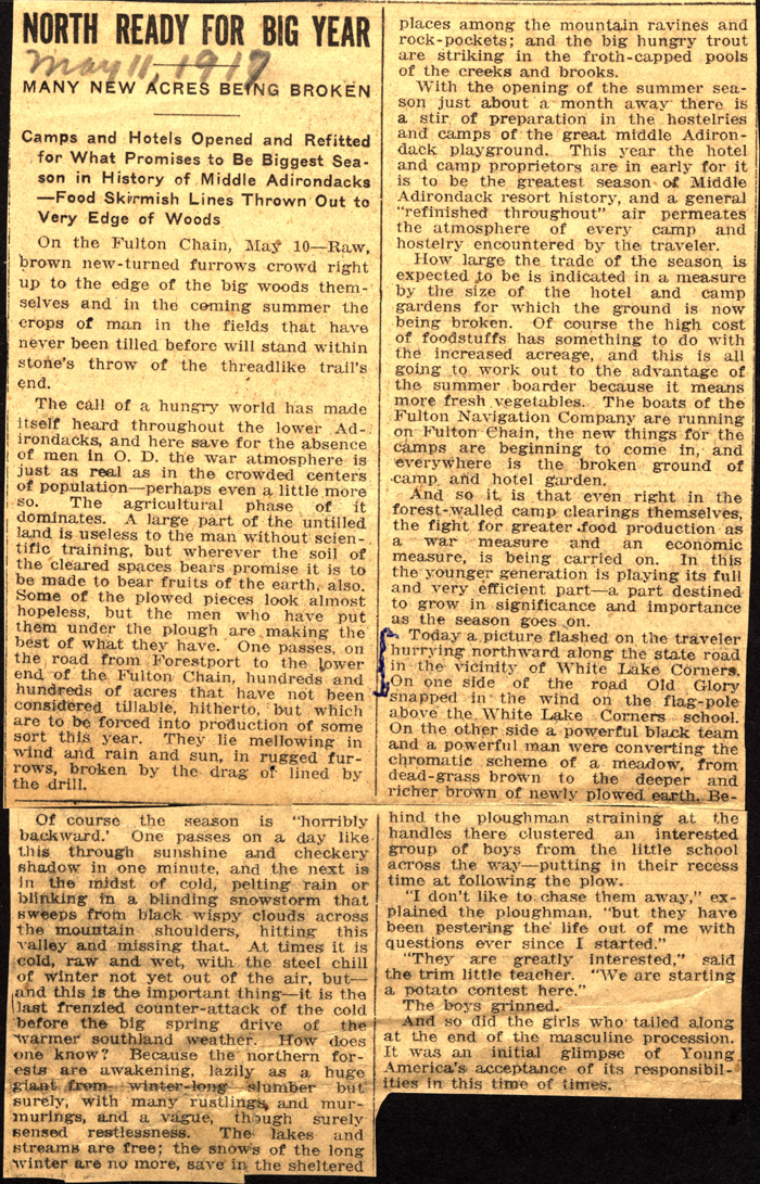 north ready for big year many new acres being broken 1917