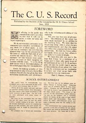 constableville union school news 1917 1918 001 page 01