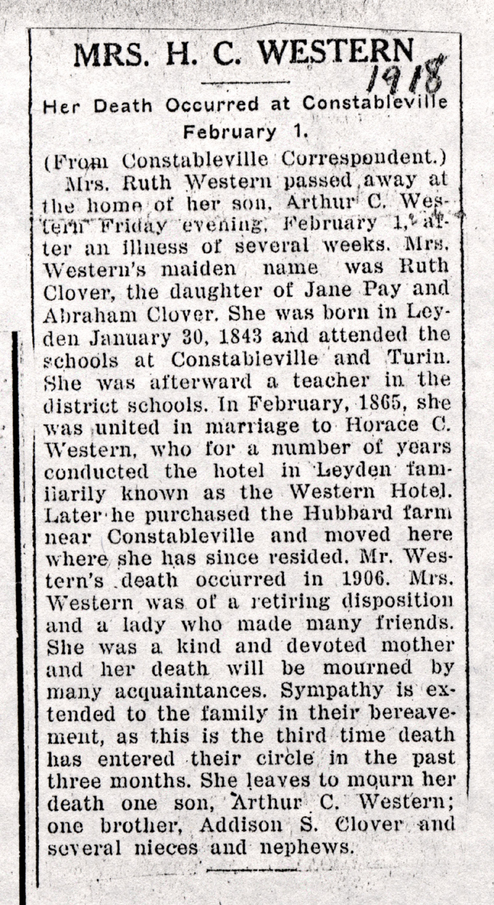 western ruth clover obit