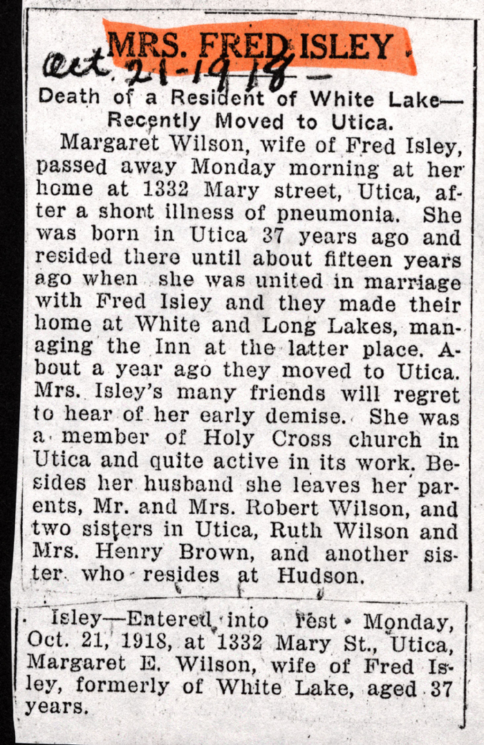 wilson margaret e isley obit