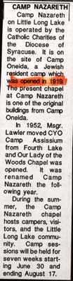camp nazareth white lake 1919