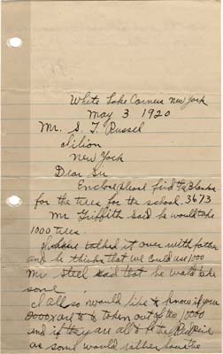 isley harold letter to russell samuel t may 3 1920 001