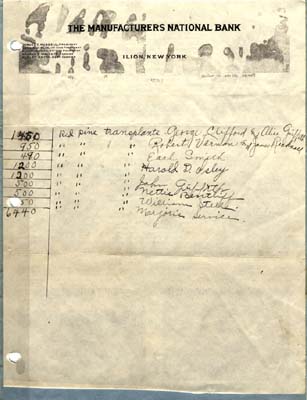 manufacturers national bank document 1920
