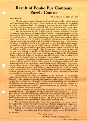 fouke fur company contest results 1922 001