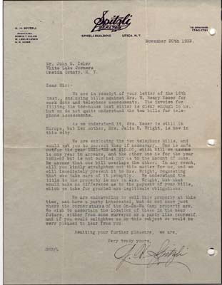 spitzli realtor letter isley john g nov 20 1922