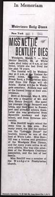 bentliff nettie obit