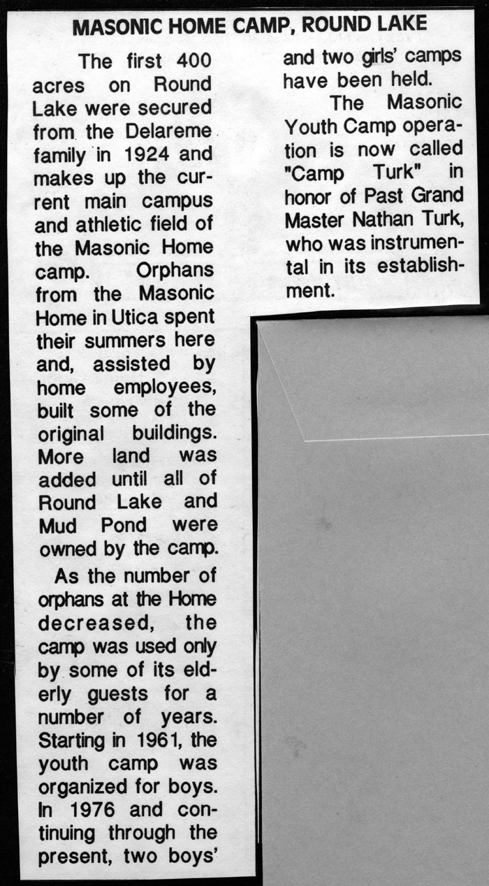 masonic home camp round lake begun 1924