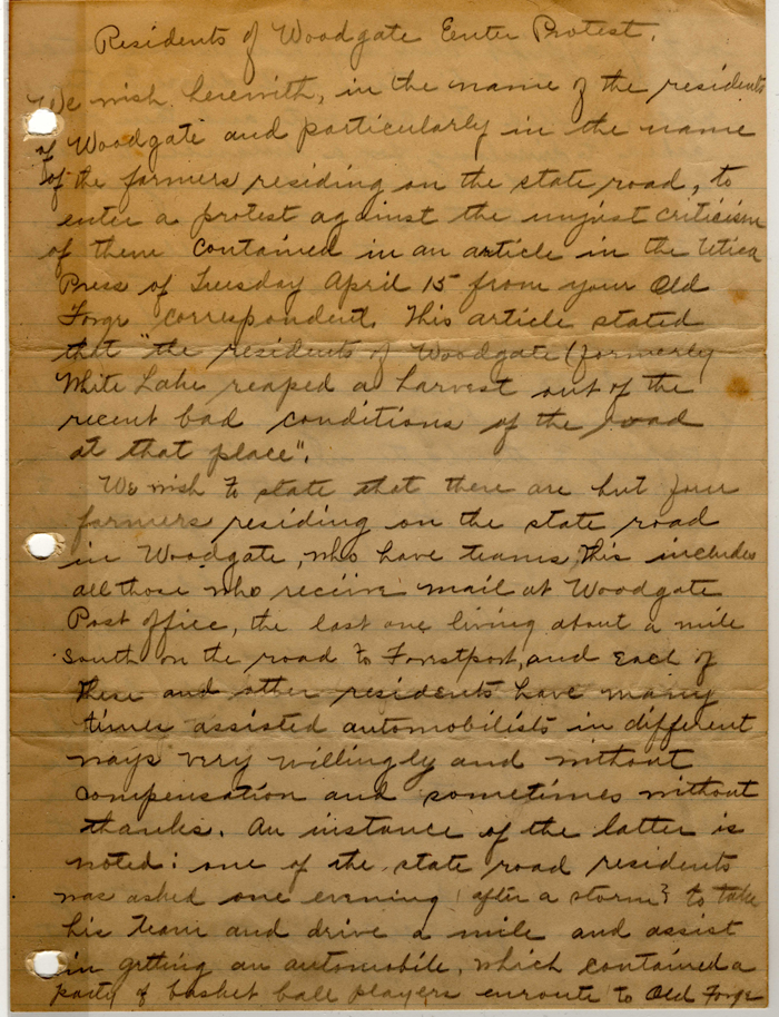 residents of woodgate enter protest 1924 page 001
