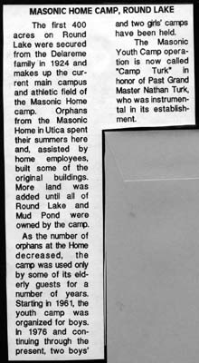 masonic home camp round lake begun 1924