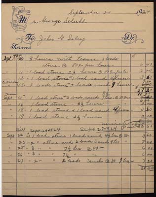 scheehl george isley john inventory list september 21 1924