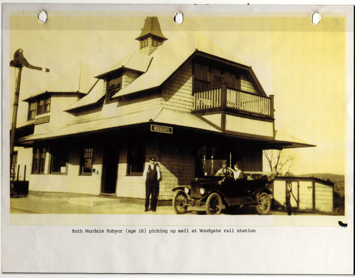 rubyor ruth wardale age 16 picking up mail at woodgate rail station 1926