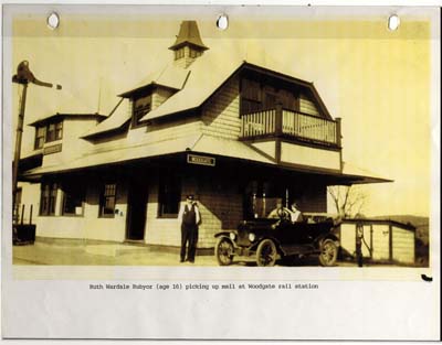 rubyor ruth wardale age 16 picking up mail at woodgate rail station 1926