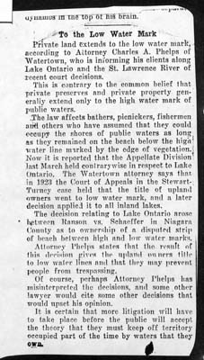 white lake land title dispute to the low water mark 1926