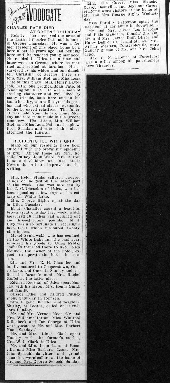 pate charles obit june 1928