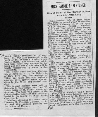 fletcher fannie fanny ella obit february 11 1929
