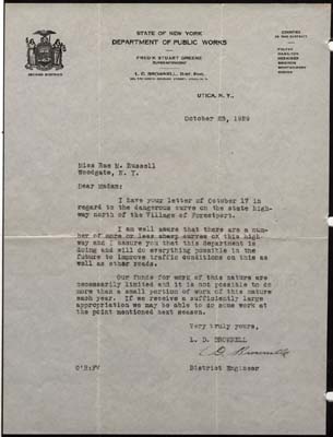 russell rae m letter to l d brown 