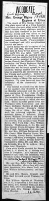 rigley daisy joslin wife of george obit march 13 1931