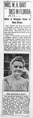 dart mary v kronmiller wife of william h obit 1932