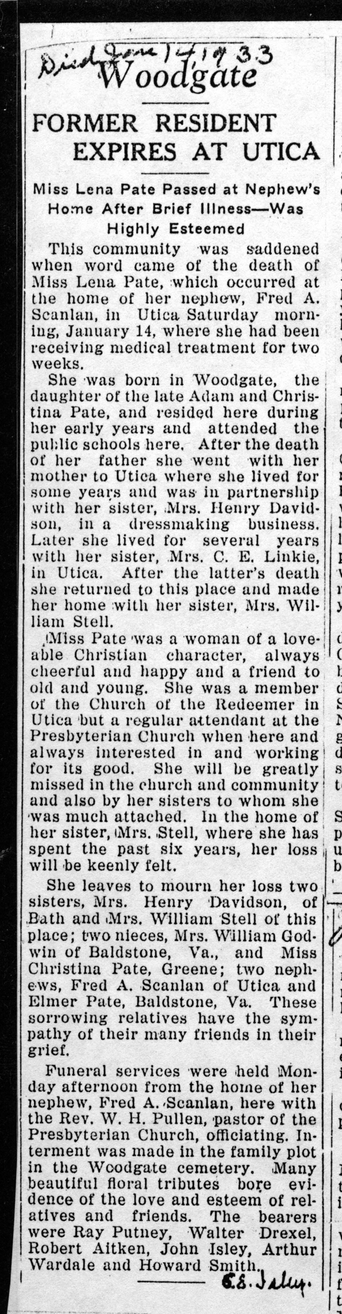 pate lena obit january 14 1933 001