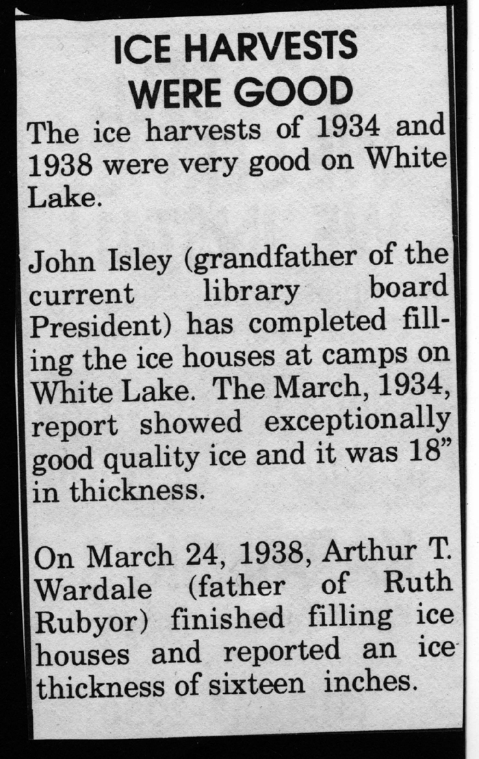 rubyor isley ice harvests good 1934