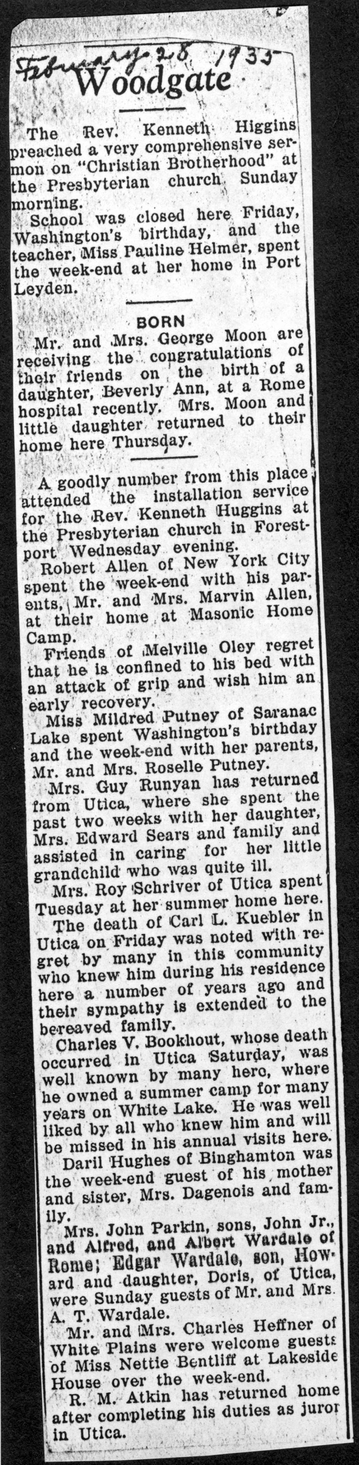 woodgate news february 28 1935