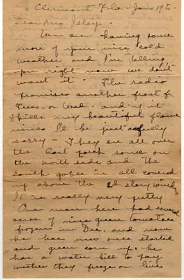 letter from mina dallarmi to mrs john isley january 19 1935 page 1