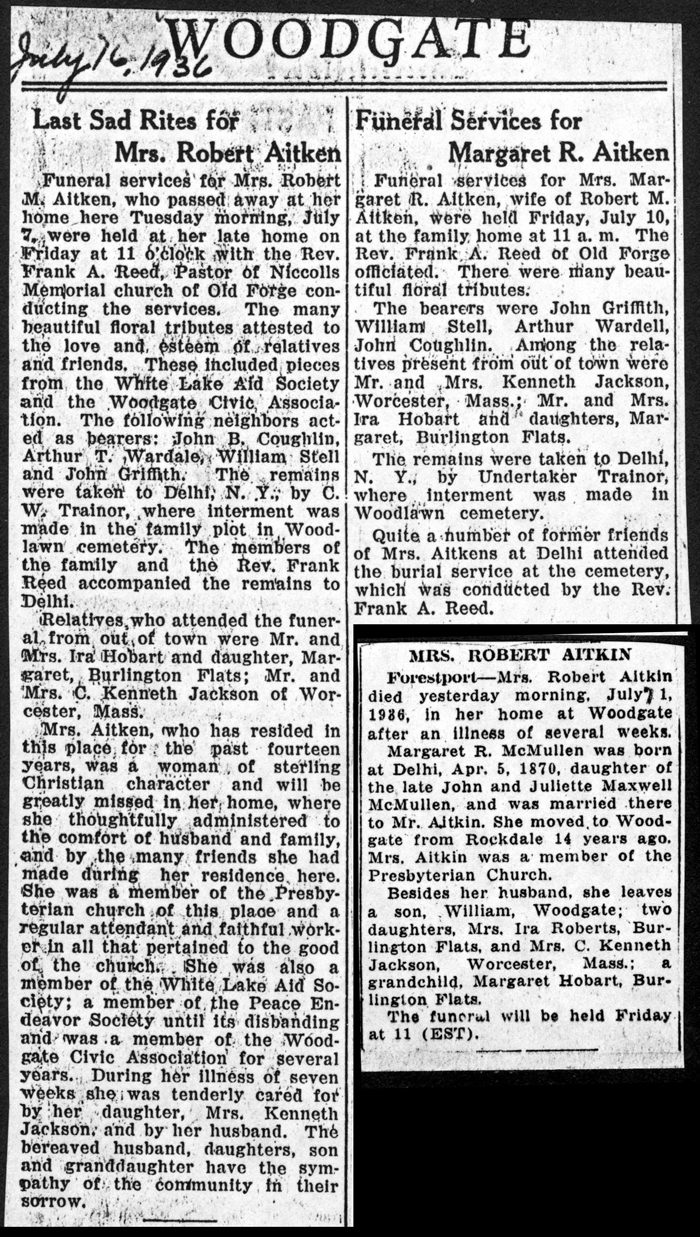 aitken margaret r mcmullen wife of robert m obit july 7 1936