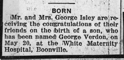 isley george verdon born may 20 1936