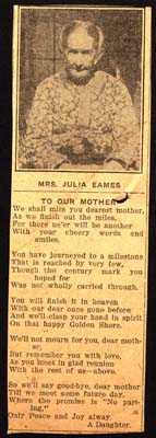 poem submitted by daughter for julia adams eames 1936