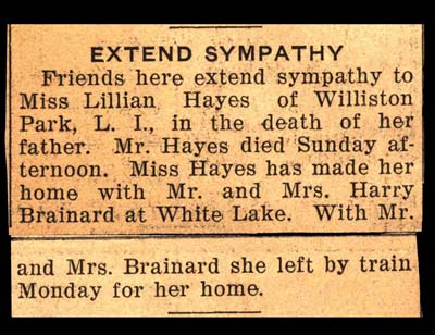 mr hayes father of lillian hayes obit april 1 1937