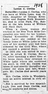 corliss louisa c kronmiller wife of alvah e obit may 22 1938 001