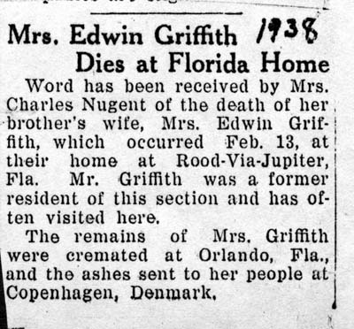griffith mrs edwin obit february 13 1938