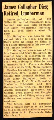 gallagher james husband of mary e donovan obit december 21 1939