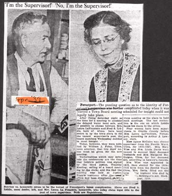 liddle and la fountain both claim post of town supervisor april 1939